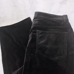 Lauren Ralph Lauren Black Velvet Straight Leg Pants Jeans Womens 12 Stretch K